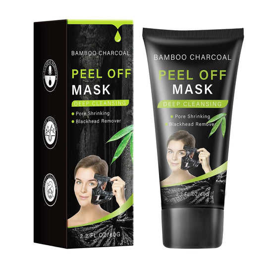 Blackhead Remover Mask, Bamboo Charcoal Peel off Mask, Charcoal Face Mask for Deep Cleansing, Blackheads, Acne, Dirts, Pores and Skin Oil, Suitable for All Skin Types