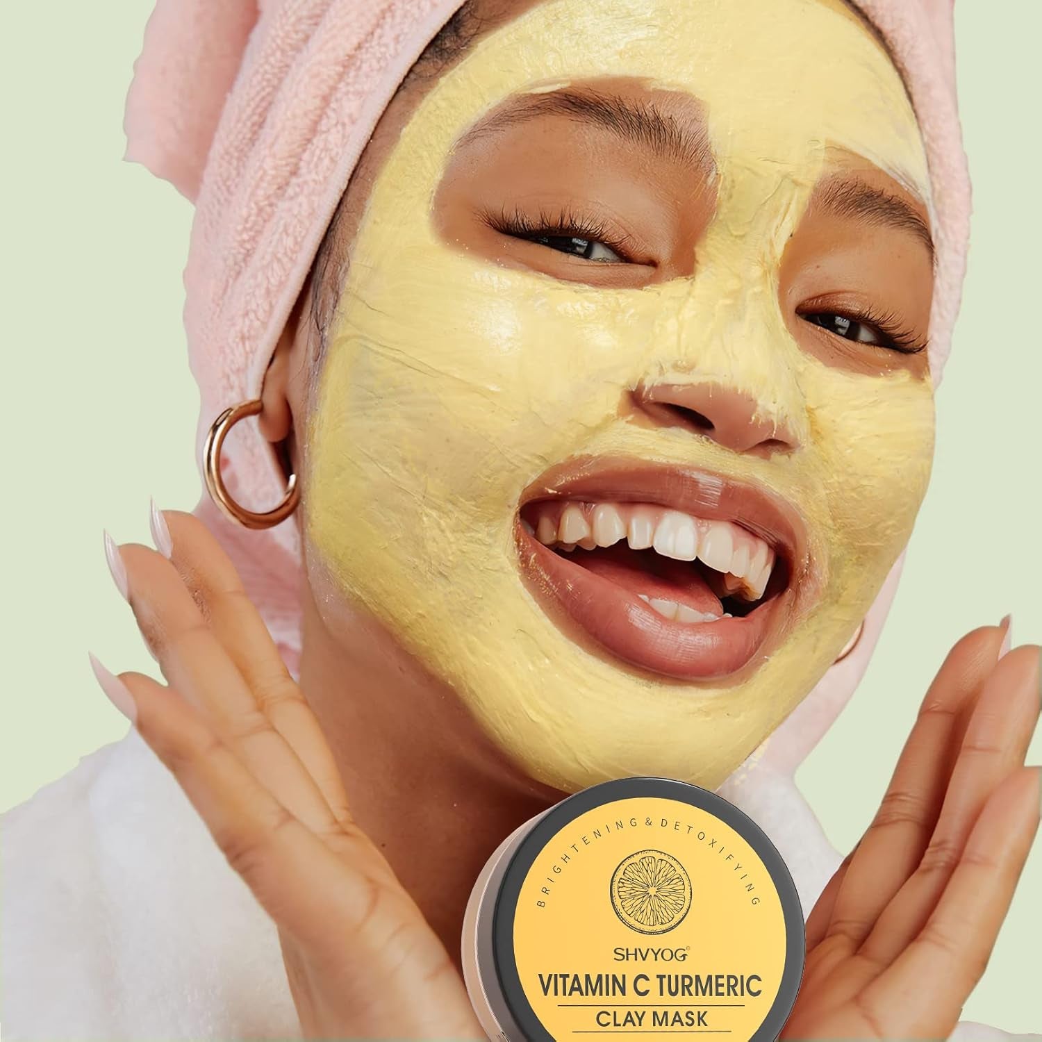 4Pcs Face Mask Set - Turmeric Clay Mask, Vitamin C, Green Tea, Rose, Dead Sea Mud Mask, Skin Care Mask for Deep Cleansing, Refining Pores, Valentine'S Day Gifts for Women- 240G