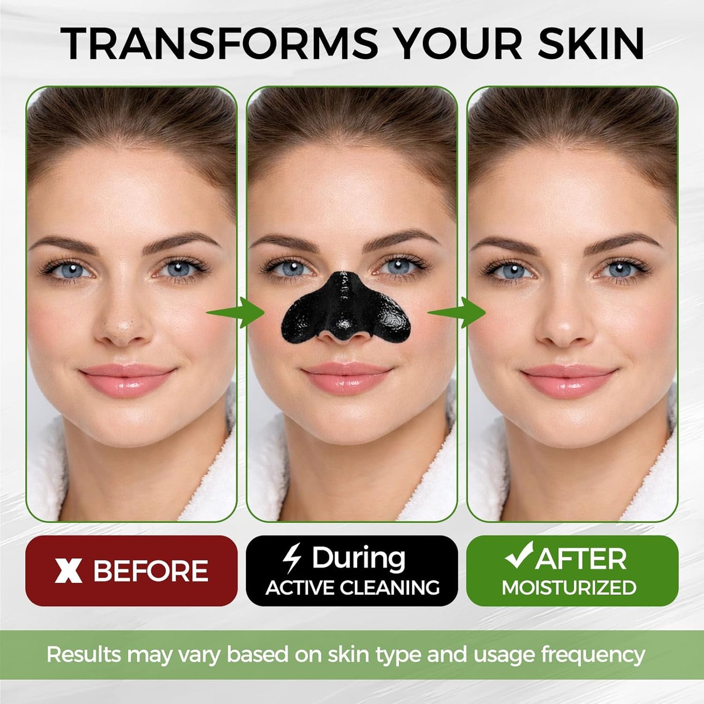 Peel off Face Mask, Blackhead Remover for Face & Nose, Bamboo Charcoal for Deep Cleaning, Reducing Oil, Smoothing Skin, Shrinking Pores, 120G 4.23Oz